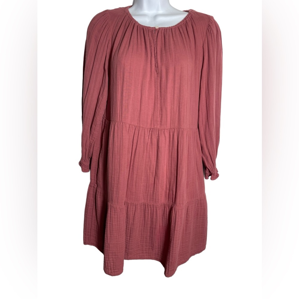 VELVET dress by Graham andβ Spencer cute pink cotton gauze tired dress π©·π©·